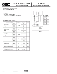 Datasheet BC548 manufacturer KEC